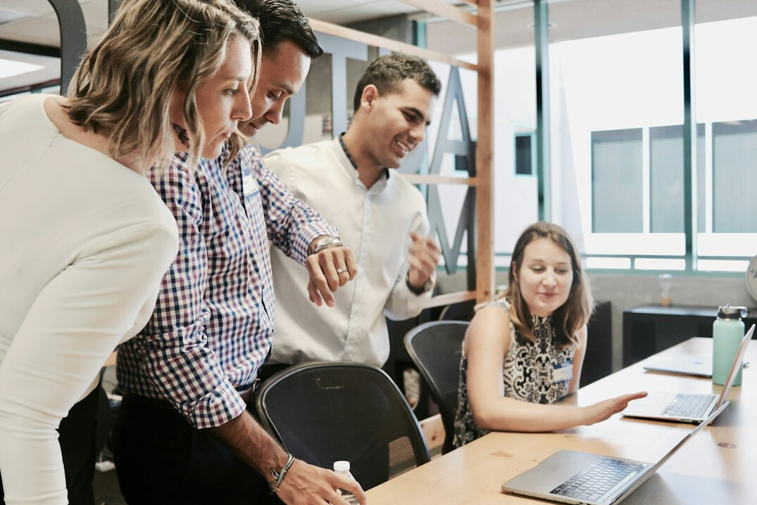 group discussion in office