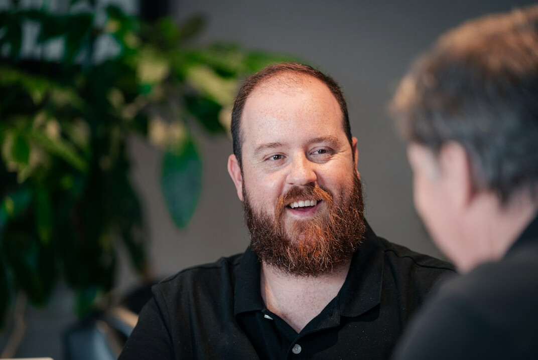 person smiling during interview