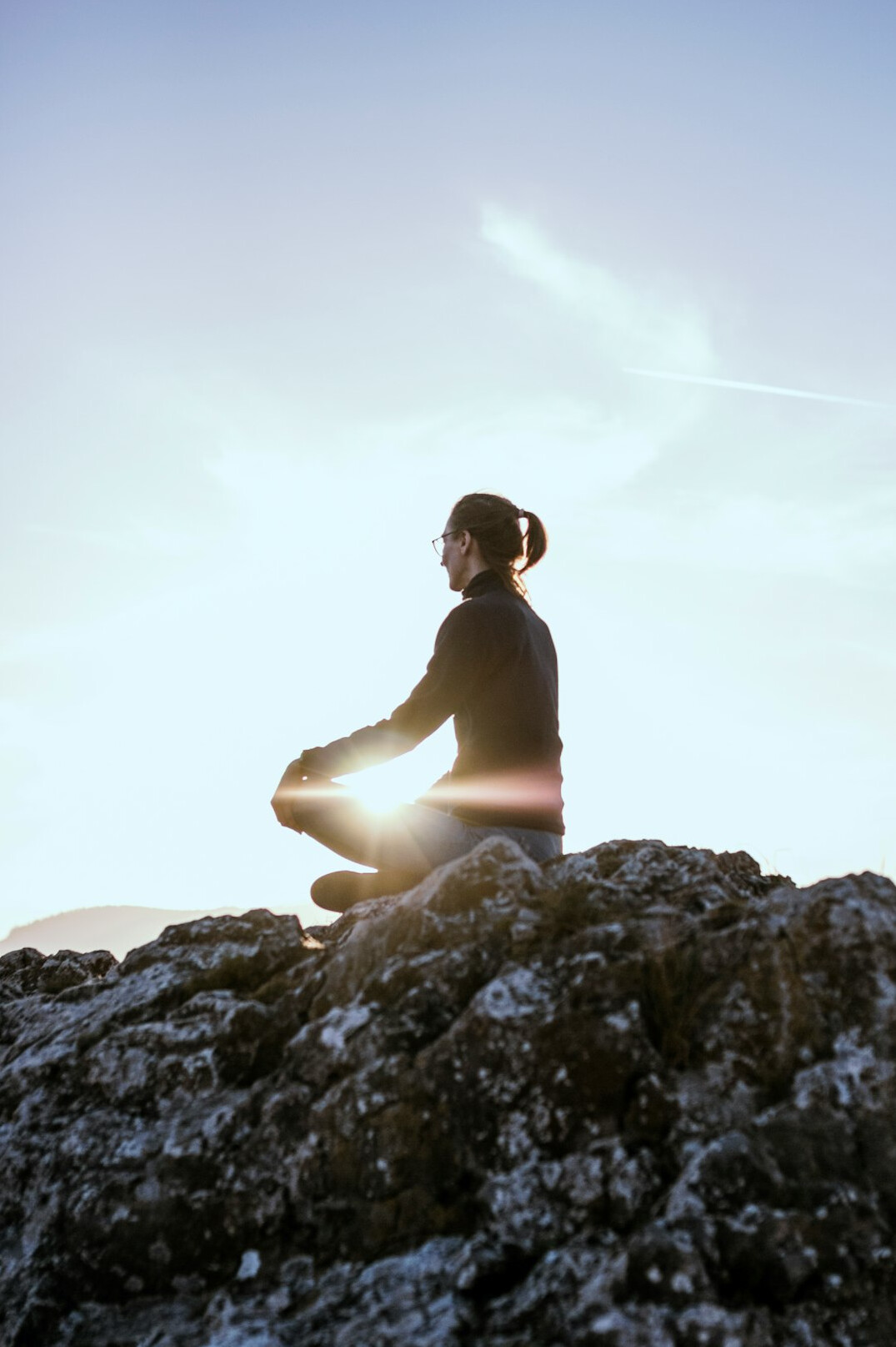 person meditating peacefully